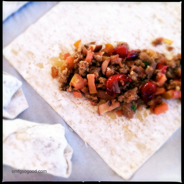 Cranberry Apple Sausage Eggrolls