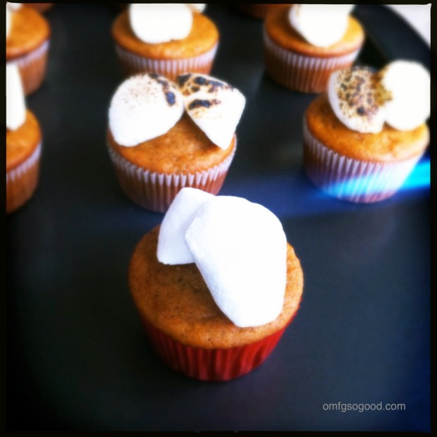 Sweet Potato Cupcakes Roasting Marshmallows