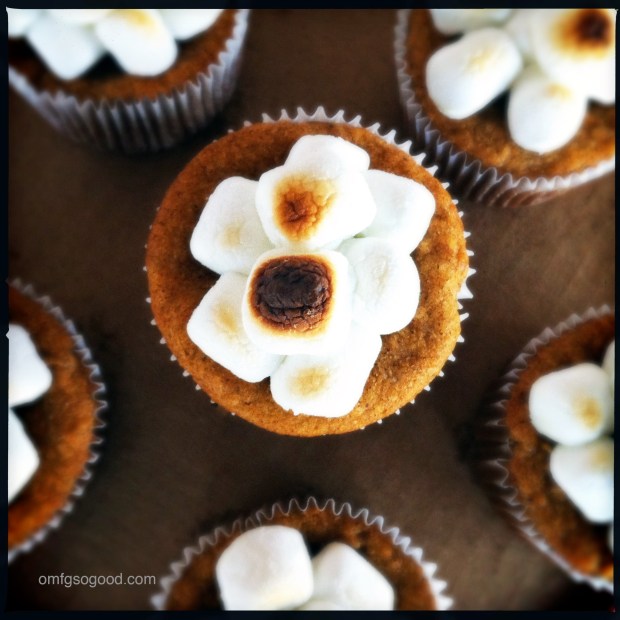 Sweet Potato Cupcakes with Roasted Marshmallows