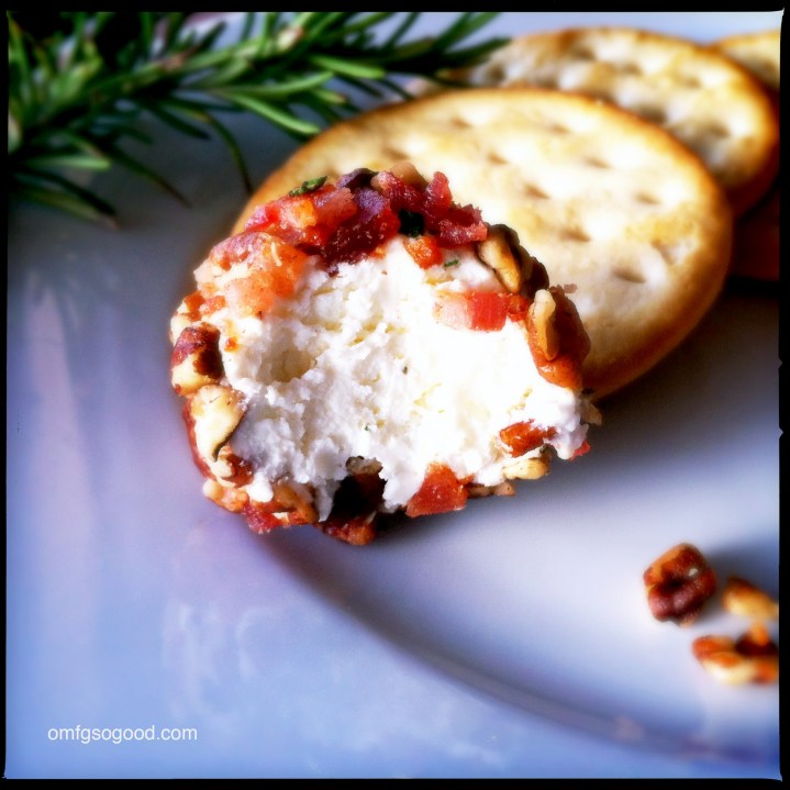 Savory Bacon Pecan Goat Cheese Truffles