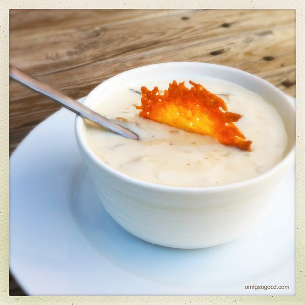 Cream-of-Mushroom-Soup-with-Parmesan-Crisps